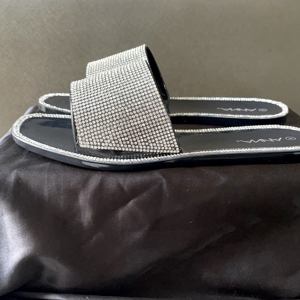 Black Rhinestone Flats - Picture 2 of 4